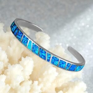 One Unique Vintage-Inspired Classic Blue Cuff Bangle - Timeless Elegant Design, Trendy Accessory, New Arrival 2023, Perfect for Any Occasion