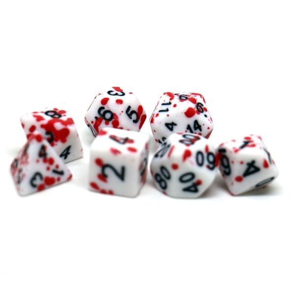 7pcs/Set Blood Stain DND Dice Set - Premium Polyhedral RPG Game Dice with Luxurious Storage Box - Realistic Design for Dungeons & Dragons, Tabletop Adventures - Perfect for Role-Playing Enthusiasts - Image 5