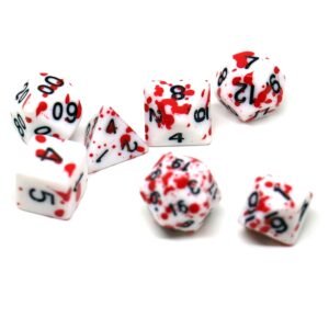 7pcs/Set Blood Stain DND Dice Set - Premium Polyhedral RPG Game Dice with Luxurious Storage Box - Realistic Design for Dungeons & Dragons, Tabletop Adventures - Perfect for Role-Playing Enthusiasts