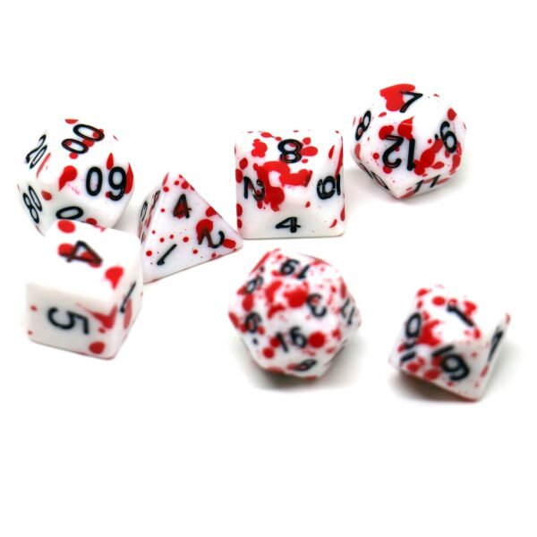 7pcs/Set Blood Stain DND Dice Set - Premium Polyhedral RPG Game Dice with Luxurious Storage Box - Realistic Design for Dungeons & Dragons, Tabletop Adventures - Perfect for Role-Playing Enthusiasts