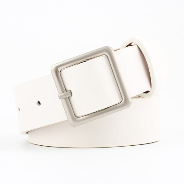 Women PU Belts For Jeans Luxury Brand Designer Belts Female Square Metal Pin Buckle Belt - Image 6