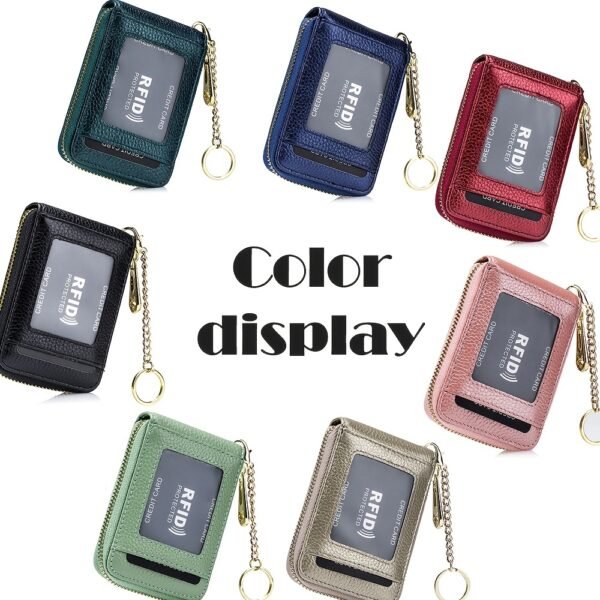 Premium RFID Blocking Card Holder Wallet - Secure Zip Around Design with Multiple Compartments for Easy Organization - Stylish Casual Style for Everyday Use - Image 2