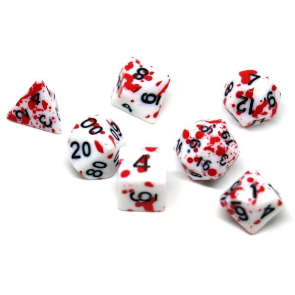 7pcs/Set Blood Stain DND Dice Set - Premium Polyhedral RPG Game Dice with Luxurious Storage Box - Realistic Design for Dungeons & Dragons, Tabletop Adventures - Perfect for Role-Playing Enthusiasts - Image 7