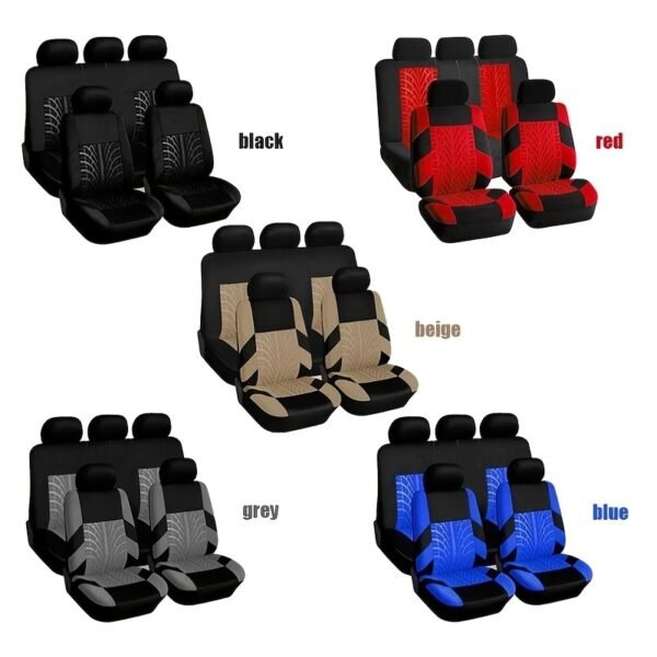 5 Seats Car Seat Covers, Breathable Polyester Split Automotive Front Rear Seat Cushion Covers, Vehicle Seat Protectors Universal For Cars, Trucks, SUV - Image 10