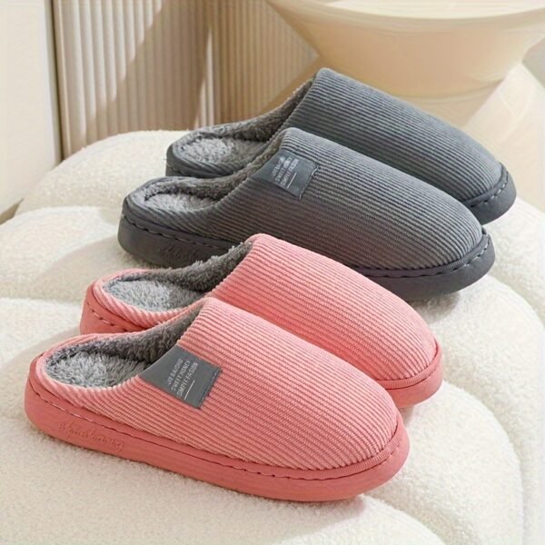 Women's Thick Bottom Home Slippers, Household Plush Slippers, Anti-slip Thermal Slippers - Image 2