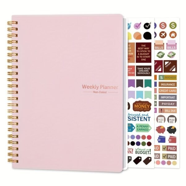 1pc Trees Spiral Undated A5 Daily Weekly Notebook Planner Agenda, Stationery Office School Supplies, Record Daily Plans To Achieve Future Goals, 8.3*5.5 Inches, 52 Sheets - Image 3