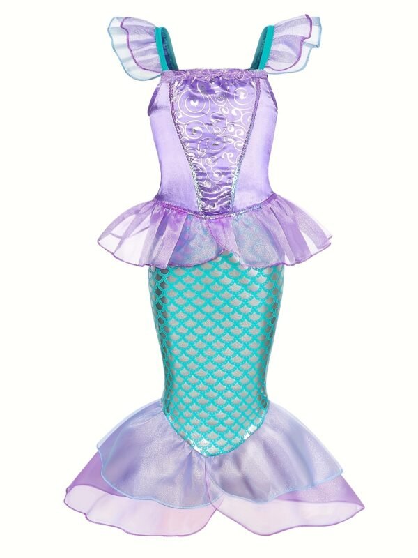 Princess Mermaid Dress Costume for Girls, Birthday Party Cosplay Outfit Kids Clothes - Image 3