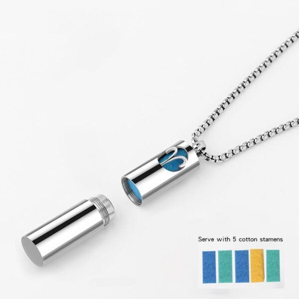 Trendy Titanium Steel Zodiac Perfume Essential Oil Aromatherapy Pendant Necklace for Men - Image 16