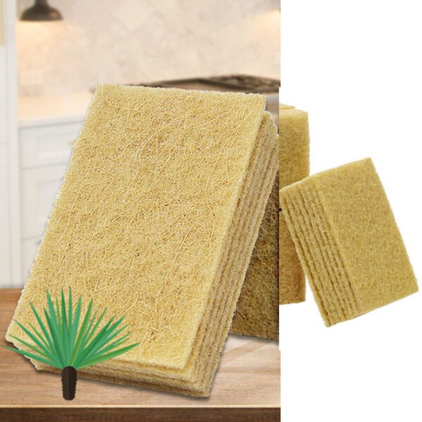 5pcs/pack Eco-Friendly Coconut Fiber Scouring Pads - Non-Scratch Sisal Cleaning Sponges for Dishes, Pans, and Pots - Odor Free, Compostable, and Biodegradable - Image 3