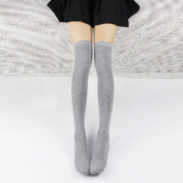 Simple Solid Thigh High Socks, Thin All-match Over The Knee Socks, Women's Stockings & Hosiery - Image 7