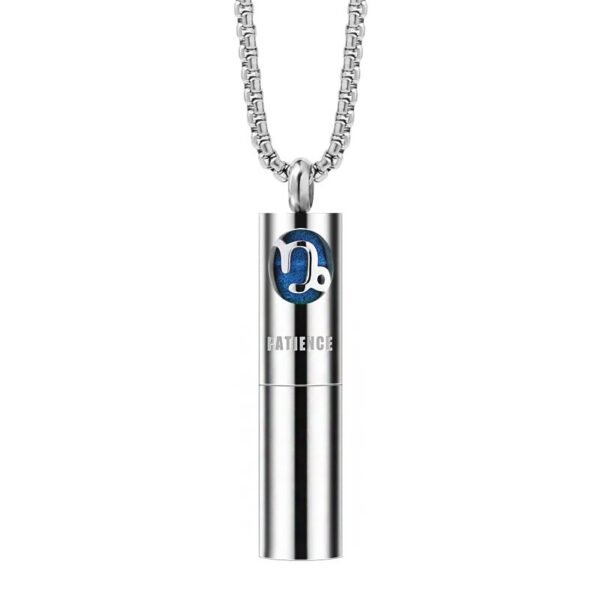 Trendy Titanium Steel Zodiac Perfume Essential Oil Aromatherapy Pendant Necklace for Men - Image 18