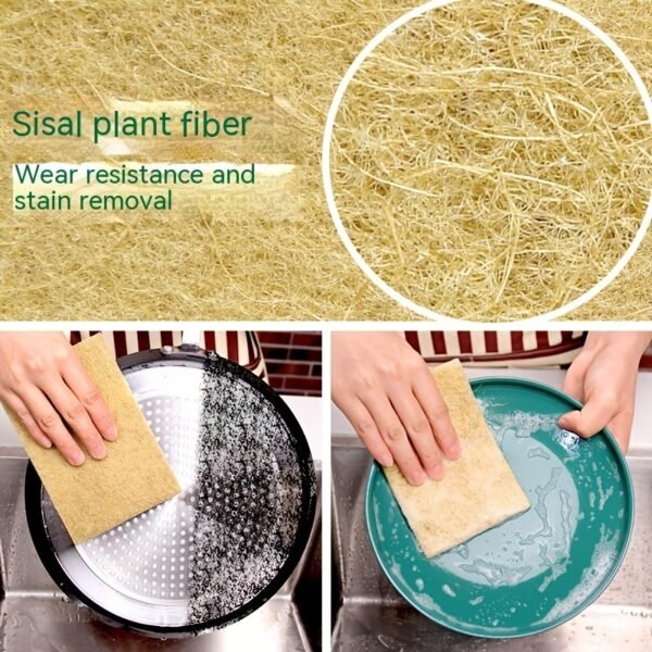 5pcs/pack Eco-Friendly Coconut Fiber Scouring Pads - Non-Scratch Sisal Cleaning Sponges for Dishes, Pans, and Pots - Odor Free, Compostable, and Biodegradable - Image 7