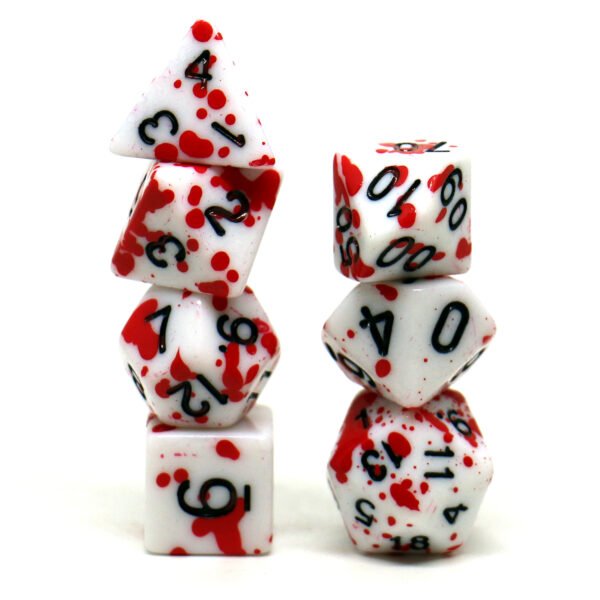 7pcs/Set Blood Stain DND Dice Set - Premium Polyhedral RPG Game Dice with Luxurious Storage Box - Realistic Design for Dungeons & Dragons, Tabletop Adventures - Perfect for Role-Playing Enthusiasts - Image 3