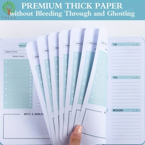 1pc Trees Spiral Undated A5 Daily Weekly Notebook Planner Agenda, Stationery Office School Supplies, Record Daily Plans To Achieve Future Goals, 8.3*5.5 Inches, 52 Sheets - Image 6