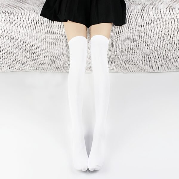 Simple Solid Thigh High Socks, Thin All-match Over The Knee Socks, Women's Stockings & Hosiery - Image 4