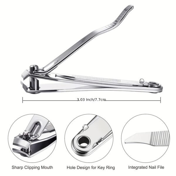 Professional Stainless Steel Nail Clippers for Men and Women - Easy to Use and Durable Manicure and Pedicure Tool for Perfect Nail Care - Image 7
