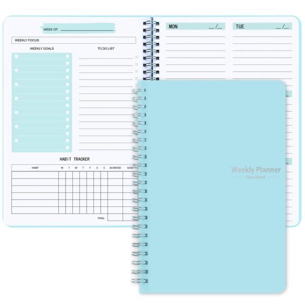 1pc Trees Spiral Undated A5 Daily Weekly Notebook Planner Agenda, Stationery Office School Supplies, Record Daily Plans To Achieve Future Goals, 8.3*5.5 Inches, 52 Sheets - Image 7