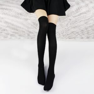 Simple Solid Thigh High Socks, Thin All-match Over The Knee Socks, Women's Stockings & Hosiery