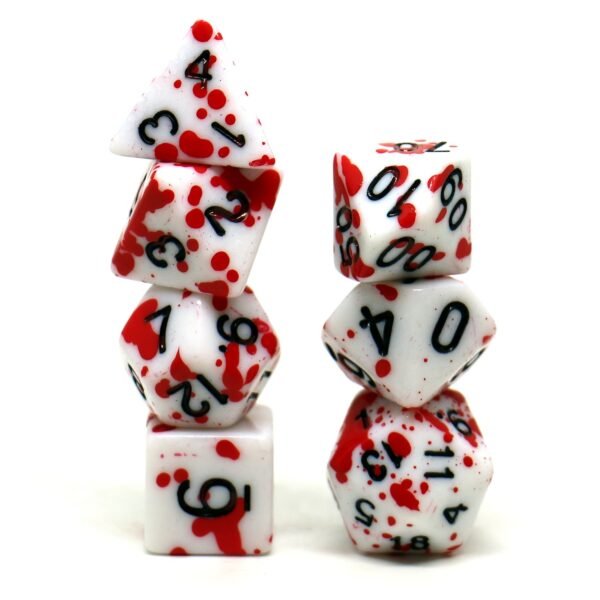 7pcs/Set Blood Stain DND Dice Set - Premium Polyhedral RPG Game Dice with Luxurious Storage Box - Realistic Design for Dungeons & Dragons, Tabletop Adventures - Perfect for Role-Playing Enthusiasts - Image 4