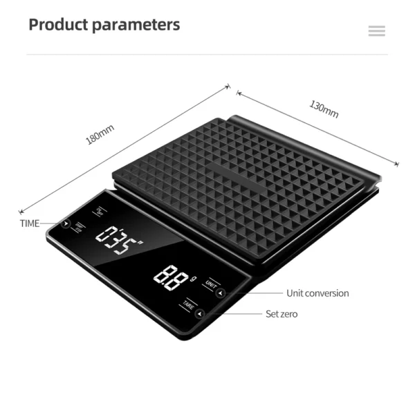 3kg/0.1g Scale with Timer Digital Multifunction Weighing Scale Pour - Image 2