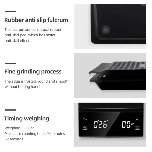 3kg/0.1g Scale with Timer Digital Multifunction Weighing Scale Pour - Image 4