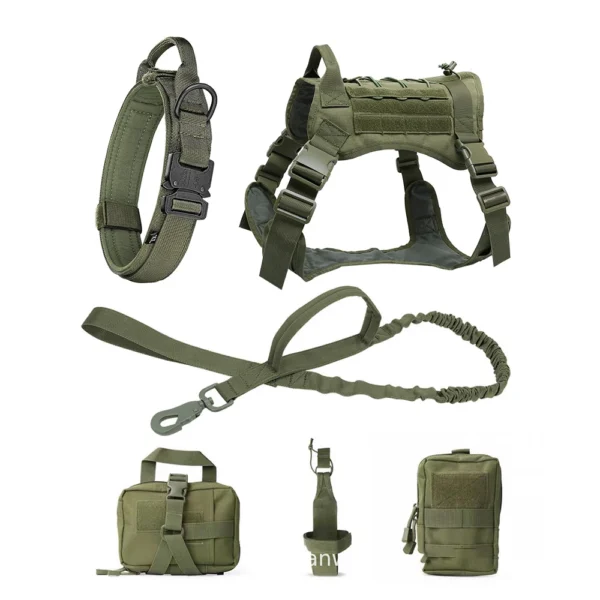 Large Dog Collar Military Dog Harness And Leash Set Pet Training Vest Tactical German Shepherd Harnesses For All Sizes Dogs - Image 12