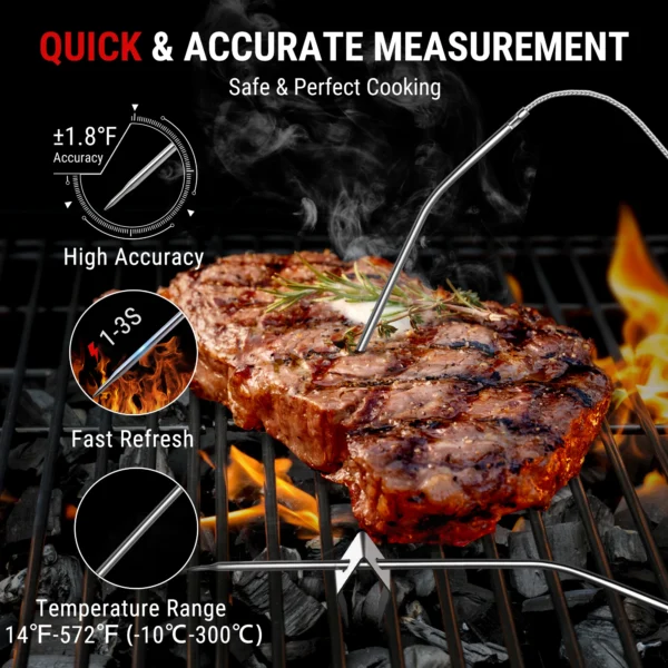 Bluetooth Wireless 135M Dual Probes Backlight Digital Meat Thermometer - Image 3