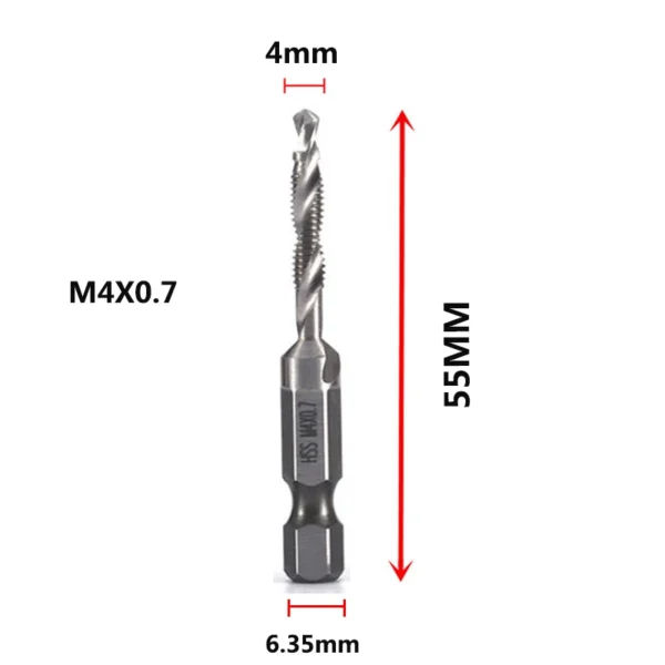 Hex Shank Titanium Plated HSS Screw Thread Metric Tap Drill Bits Screw Machine Compound Tap M3 M4 M5 M6 M8 M10 Hand Tools - Image 27