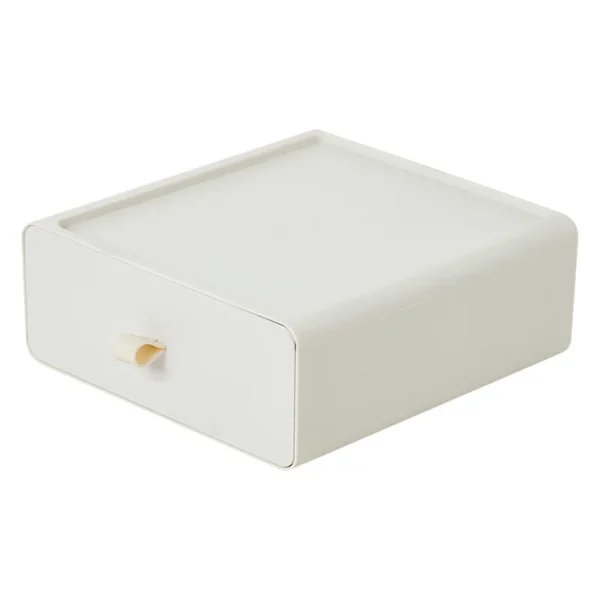 Desktop Drawer Storage Box Stackable Desk Storage Box with Handle - Image 7