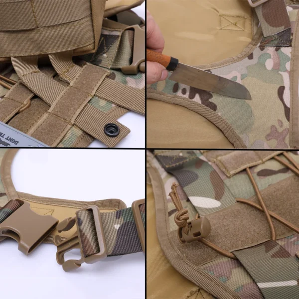 Large Dog Collar Military Dog Harness And Leash Set Pet Training Vest Tactical German Shepherd Harnesses For All Sizes Dogs - Image 4