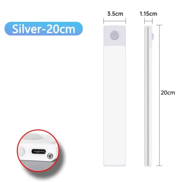 LED Cabinet Light USB Type-C Rechargeable Motion Sensor Led Lamp for Kitchen Wardrobe Cabinet Lighting 20cm/30cm/40cm/50cm/60cm - Image 11
