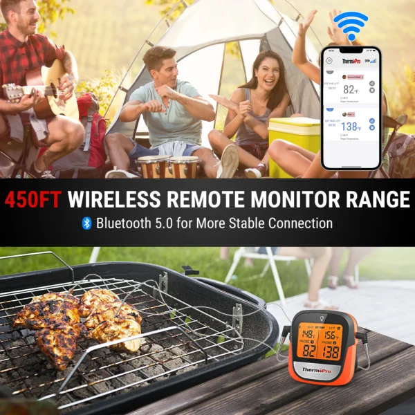 Bluetooth Wireless 135M Dual Probes Backlight Digital Meat Thermometer - Image 4