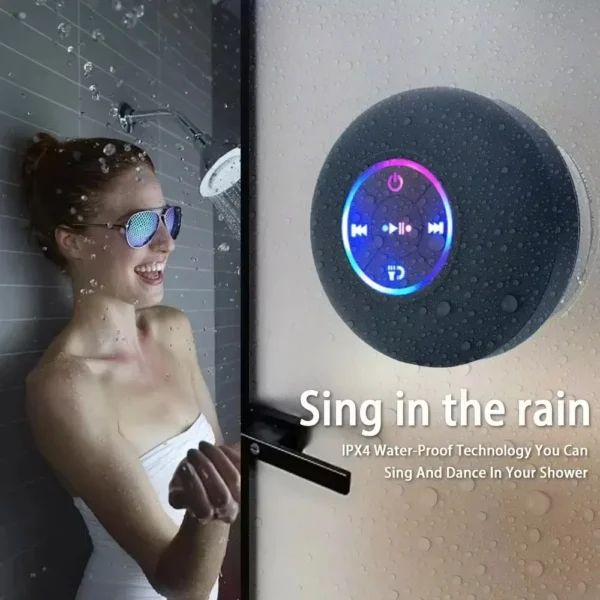 Bathroom Waterproof Wireless LED Bluetooth Speaker - Image 2