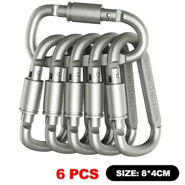 6pcs Carabiner Set For Key Camping Survival EDC Outdoor Keychain - Image 7