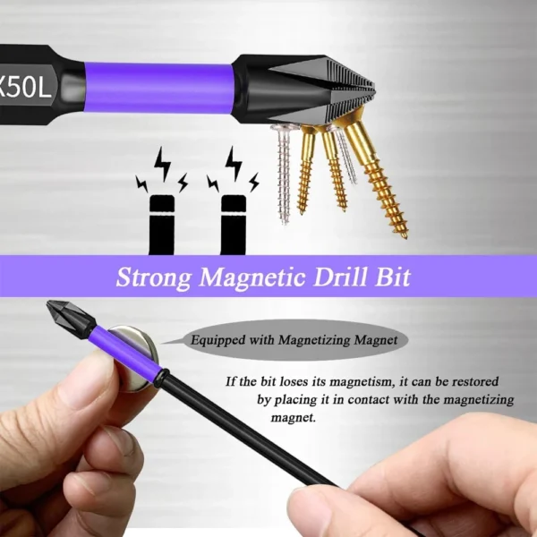 6/12 Pcs Magnetic Screwdriver Bits Non-slip Shockproof Phillips - Image 3
