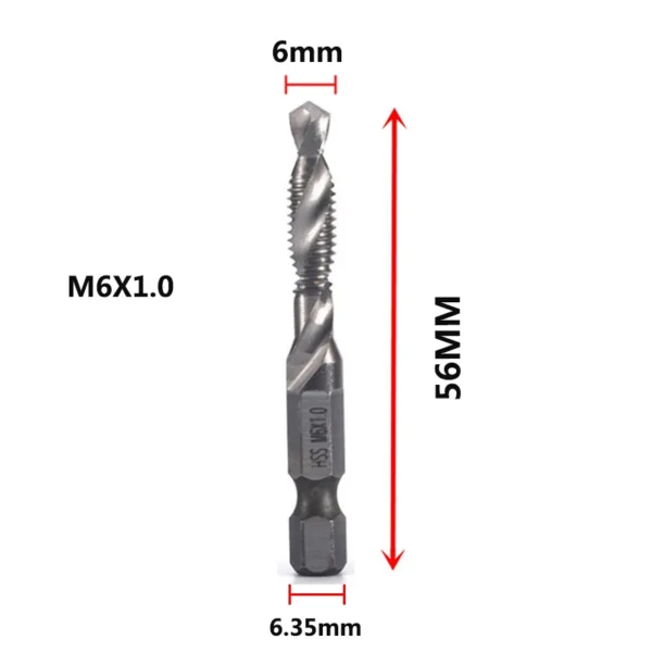 Hex Shank Titanium Plated HSS Screw Thread Metric Tap Drill Bits Screw Machine Compound Tap M3 M4 M5 M6 M8 M10 Hand Tools - Image 25