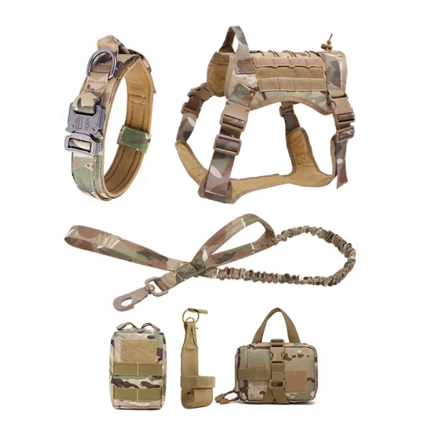 Large Dog Collar Military Dog Harness And Leash Set Pet Training Vest Tactical German Shepherd Harnesses For All Sizes Dogs - Image 8