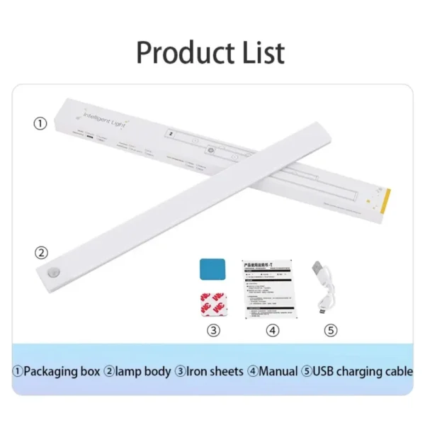 LED Cabinet Light USB Type-C Rechargeable Motion Sensor Led Lamp for Kitchen Wardrobe Cabinet Lighting 20cm/30cm/40cm/50cm/60cm - Image 6