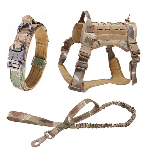 Large Dog Collar Military Dog Harness And Leash Set Pet Training Vest Tactical German Shepherd Harnesses For All Sizes Dogs - Image 9
