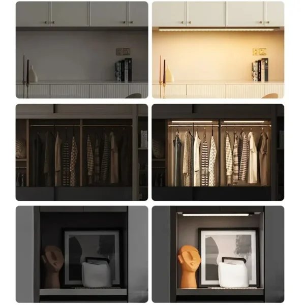 LED Cabinet Light USB Type-C Rechargeable Motion Sensor Led Lamp for Kitchen Wardrobe Cabinet Lighting 20cm/30cm/40cm/50cm/60cm - Image 3