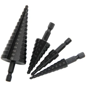 Hexagonal shank straight groove black step drill