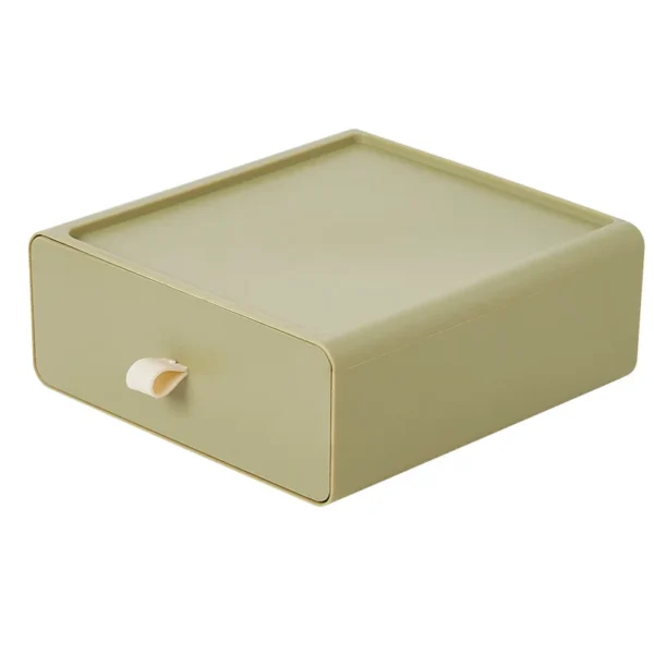 Desktop Drawer Storage Box Stackable Desk Storage Box with Handle - Image 9