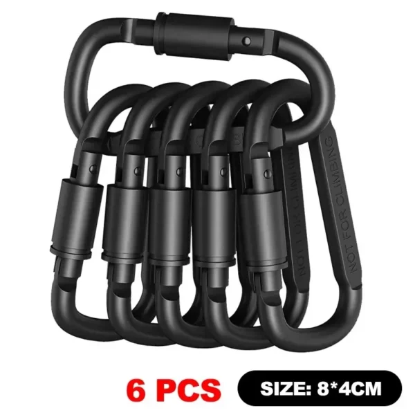 6pcs Carabiner Set For Key Camping Survival EDC Outdoor Keychain - Image 9