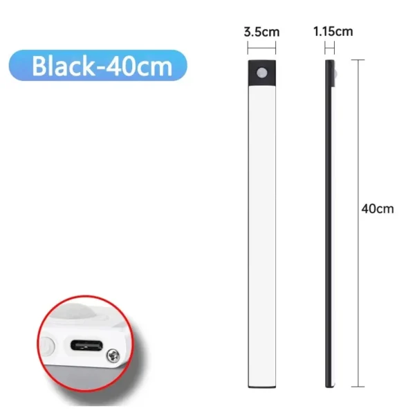 LED Cabinet Light USB Type-C Rechargeable Motion Sensor Led Lamp for Kitchen Wardrobe Cabinet Lighting 20cm/30cm/40cm/50cm/60cm - Image 15
