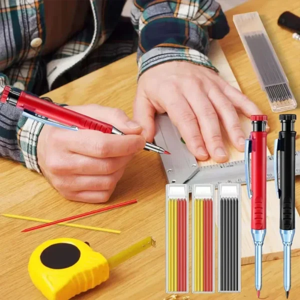 2.8mm Solid Carpenter Mechanical Pencil with Sharpener - Image 3
