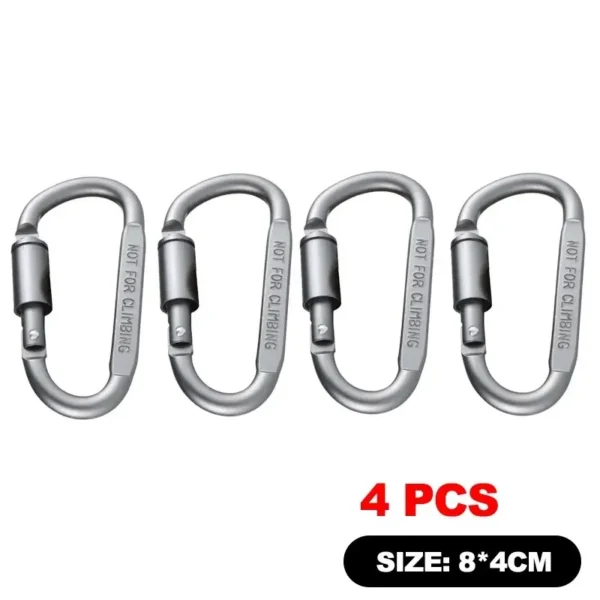 6pcs Carabiner Set For Key Camping Survival EDC Outdoor Keychain - Image 8