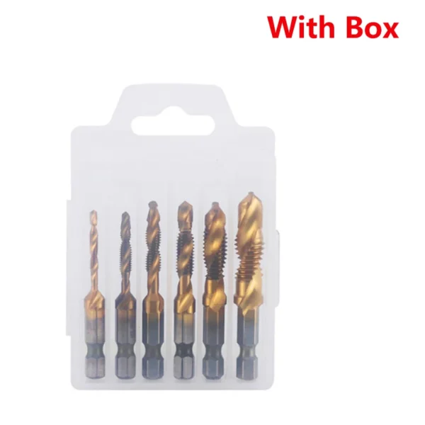 Hex Shank Titanium Plated HSS Screw Thread Metric Tap Drill Bits Screw Machine Compound Tap M3 M4 M5 M6 M8 M10 Hand Tools - Image 18