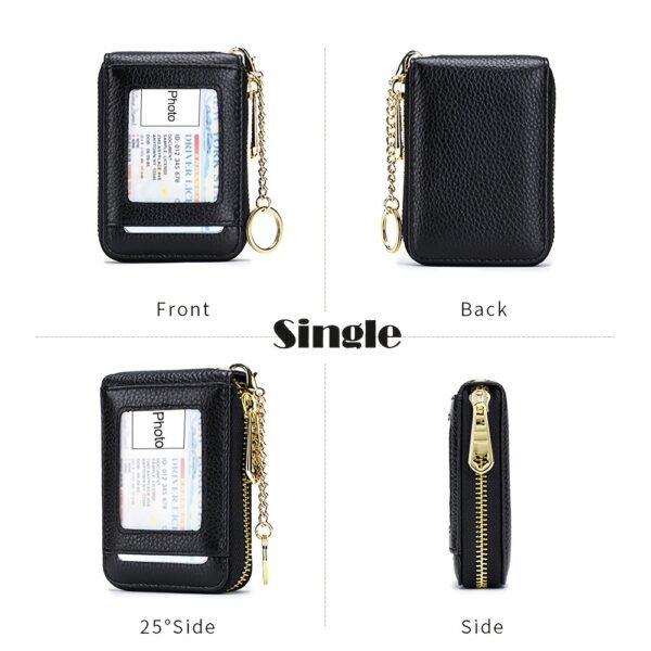 Premium RFID Blocking Card Holder Wallet - Secure Zip Around Design with Multiple Compartments for Easy Organization - Stylish Casual Style for Everyday Use - Image 12