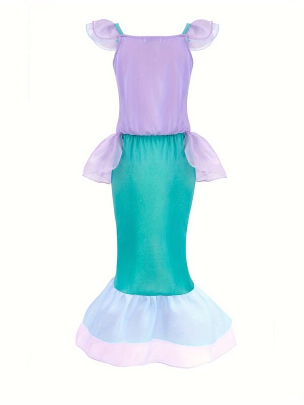 Princess Mermaid Dress Costume for Girls, Birthday Party Cosplay Outfit Kids Clothes - Image 4