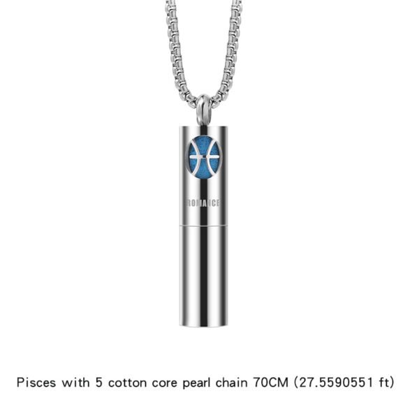 Trendy Titanium Steel Zodiac Perfume Essential Oil Aromatherapy Pendant Necklace for Men - Image 5